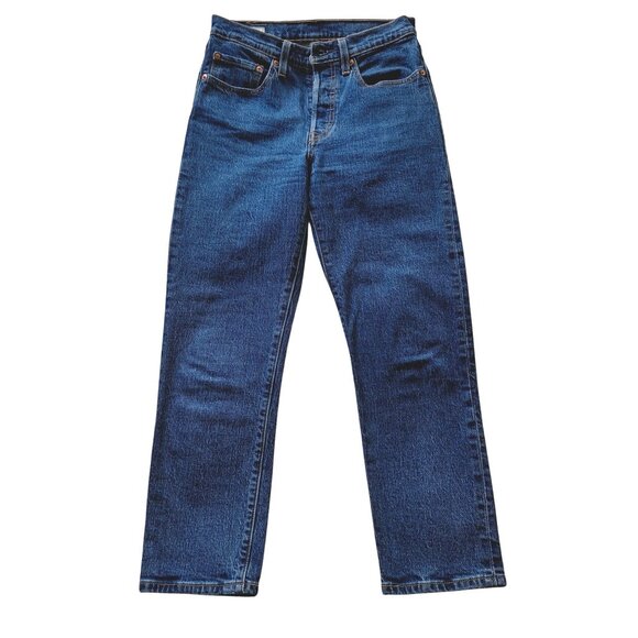 Levi's Premium Women's 501 Crop Jeans Size 26x26 (26x24) Blue Denim Big E 36200 - Picture 2 of 16